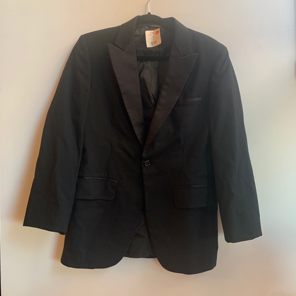 Vintage Silk Pipping Black Blazer